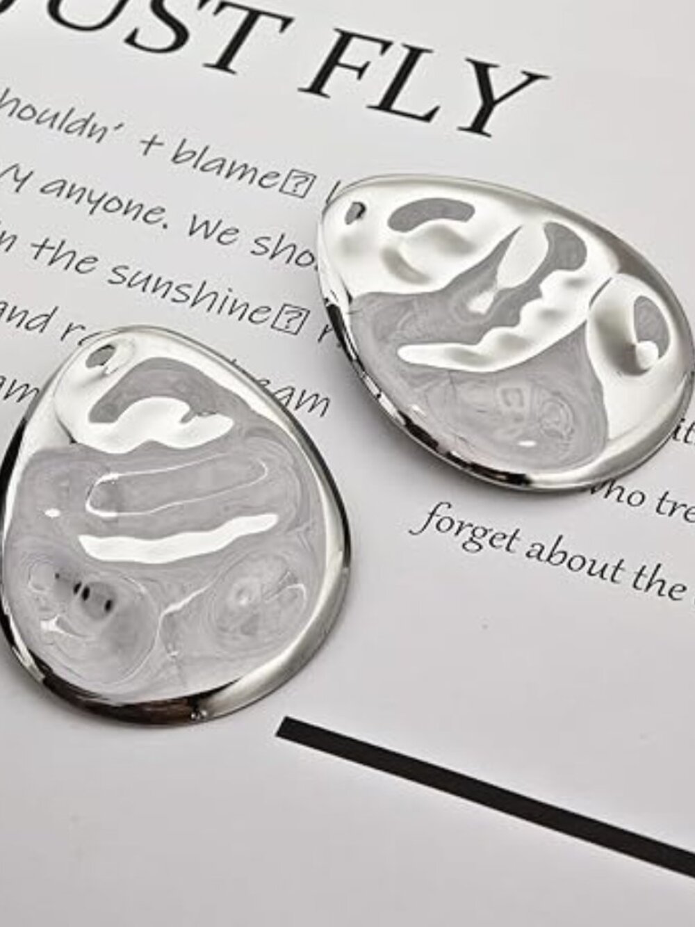 Large‎ Silver Tone Statement Earrings Party Wedding Prom NEW